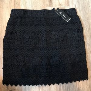 Anne French Black lace Tier Skirt